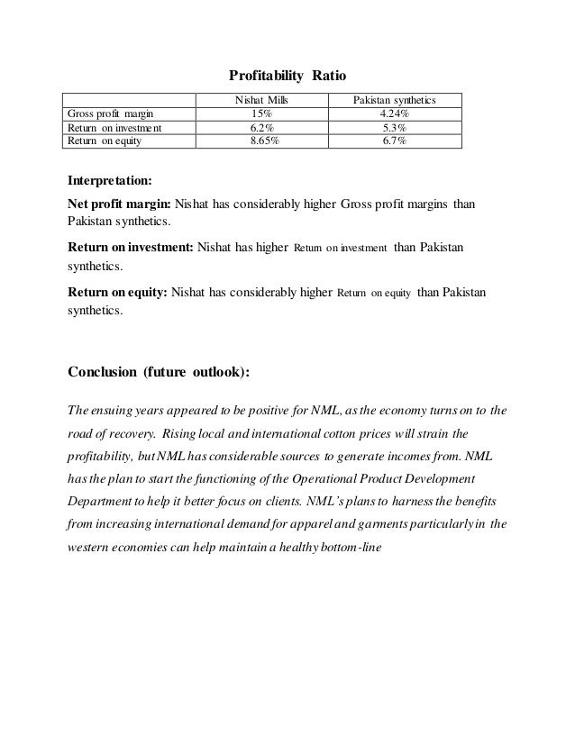nishat mills financial statements 2018 nishat mills ratio analysis 2018